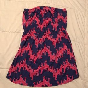 Lily Pulitzer Giraffe Strapless Dress XL